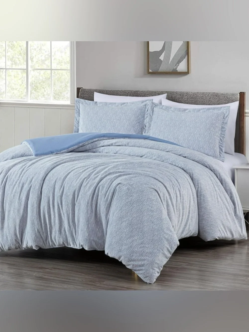 Light Blue Full 3 piece velvet comforter Set